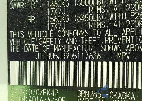 2013 Toyota 4Runner Sr5 from USA, damaged, VIN JTEBU5JR9D5117636